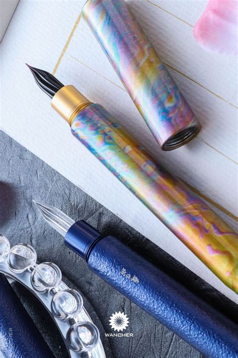 Wancher Glass Nib Fountain Pen Shizuku Blue Moon Earth Mars Eclipse