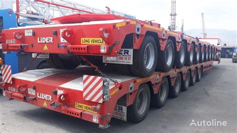 New Low Loader Semi Trailer Lider Model Tons Capacity Lowbed