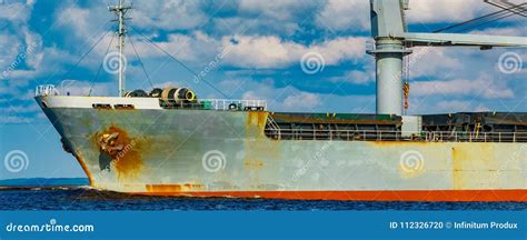 Grey Bulker Ship Stock Photo Image Of Heavy Boat Carrying 112326720