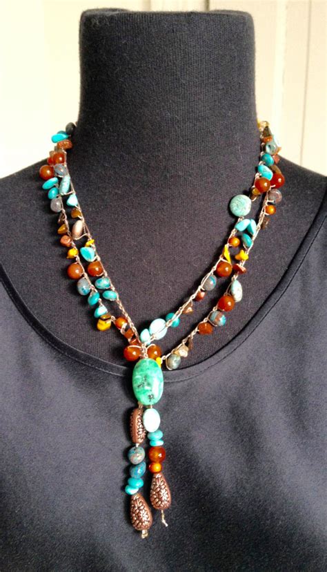 Bead Long Lariat Necklace For Women Colorful Beaded Necklace Etsy Beaded Necklace Womens