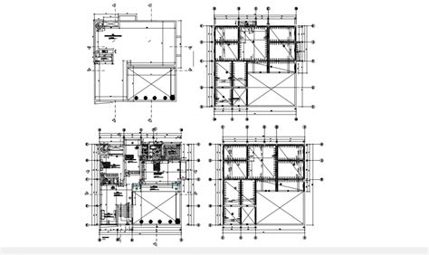 Uni Familiar House Layout Plan And Floor Structure Plan Drawing Details