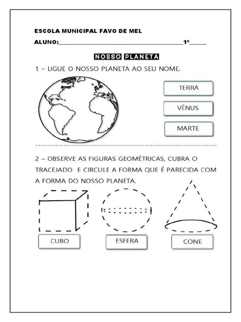 Atividade Planeta Terra 1 Ano - Atividade 1 Ano Planeta Terra Ge | PDF