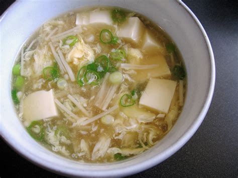 Enoki Tofu Egg Soup Hiroko S Recipes