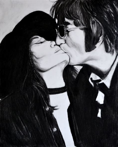 Yoko Ono & John Lennon Original Charcoal Drawing Fine Art - Etsy