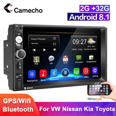 Camecho Din Android Car Radio Multimedia Video Player Universal