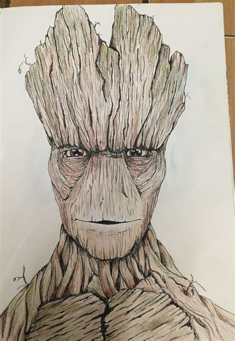 Groot Drawing In Pencil Marvel Art Drawings Groot