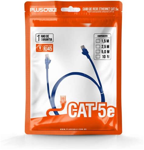 Cabo De Rede Plus Cable Cat E M Azul Patch Cord Pc Ethu Bl