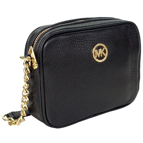 Spreesuki Michael Kors Fulton Leather Small Crossbody Bag Black