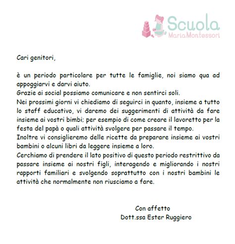 Lettera Aperta Ai Genitori Scuola Maria Montessori