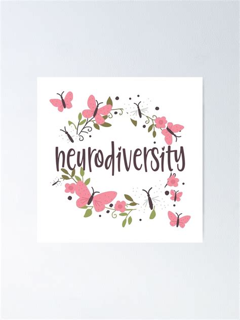 Neurodiversity Autism Acceptance Flowers Poster For Sale By Autismhero Redbubble