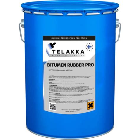 Битумно-каучуковая мастика Telakka BITUMEN RUBBER PRO 18кг ...