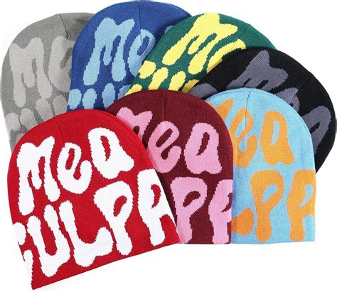 Taowavewomen Beanie Y K Hat Mea Culpa Graphic Beanies One Size Red