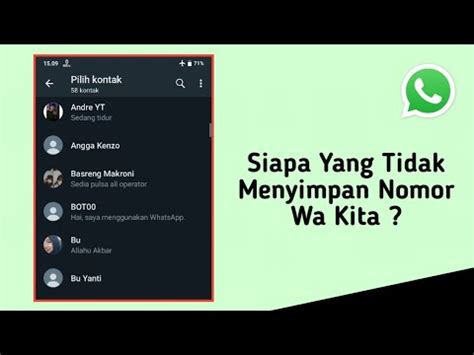 Cara Mengetahui Siapa Yang Tidak Menyimpan Nomor Kita Di Whatsapp Youtube