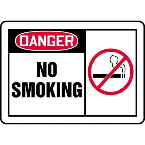 Danger No Smoking Graphic Alert Sign 14w X 10h Gemplers