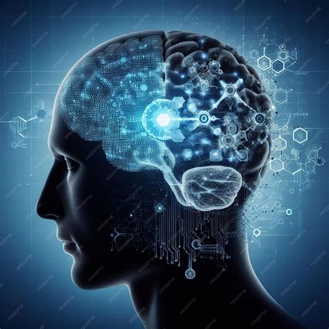 Premium AI Image | Artificial Intelligence brain a human brain with AI