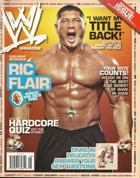 Wwe Wrestling Magazine August 2006 Batista Wwf Wrestling Wwe Wwf