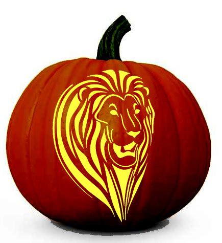 Lion Face - Halloween Pumpkin Carving Stencil - Celebrating Halloween