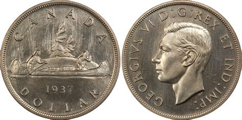 1 DOLLAR 1937 1 DOLLAR DOUBLE HP 1937 CANADIAN COINS