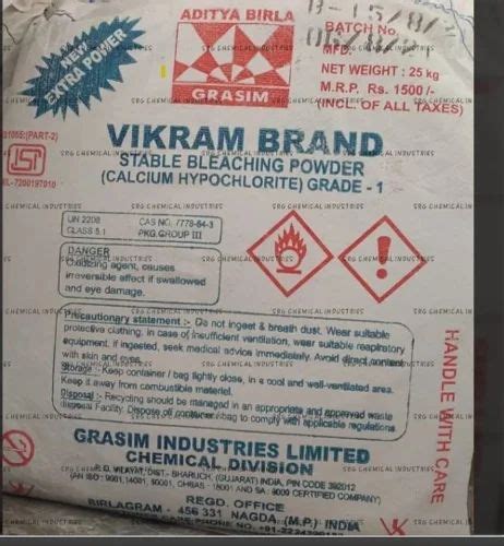 Industrial Grade Aditya Birla Bleaching Powder, 99%, 25 Kg at Rs 400 ...