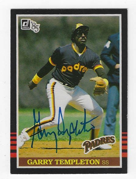 Autographed GARRY TEMPLETON San Diego Padres 1985 Donruss Card - Main Line Autographs