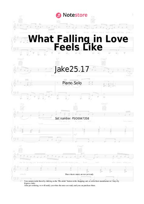 What Falling In Love Feels Like Piano Sheet Music Jake In Note