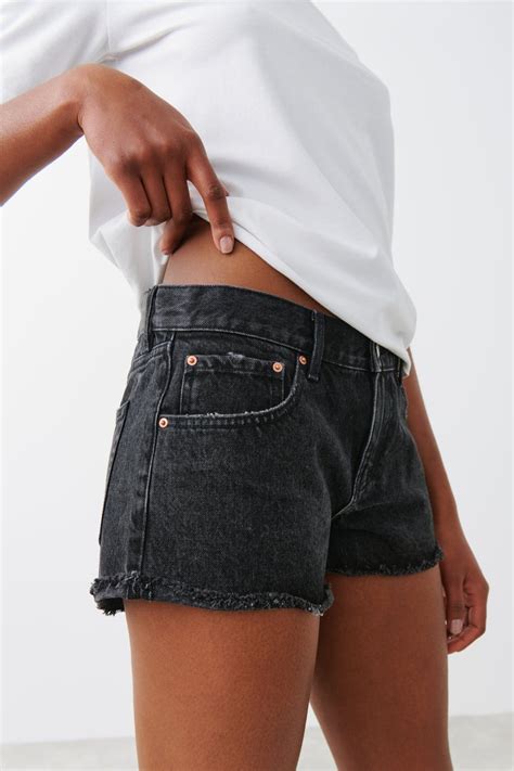 Low Denim Shorts Black Women Gina Tricot