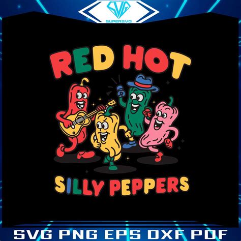 Red Hot Silly Peppers Dancing Rock Music SVG