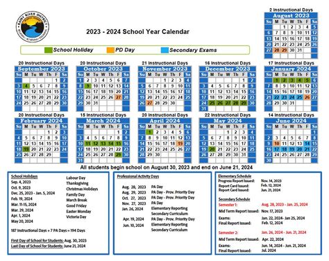 2023/2024 Rainy River District School Year Calendar | Mitaanjigamiing ...