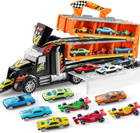 Joyin Toy Truck For Kids5 Ft Race Track And 12 Die Cast