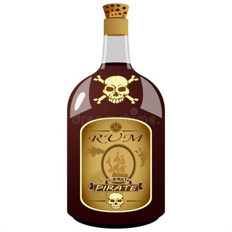 Bottle of pirate rum stock vector. Image of brandy, drink - 66797144