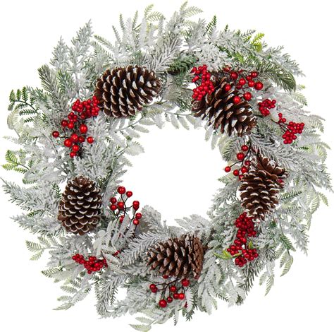 Amazon The Cordless Red And White Holiday Trim Christmas Wreaths