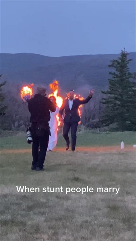 Bride And Groom Set On Fire During Bizarre Wedding Stunt