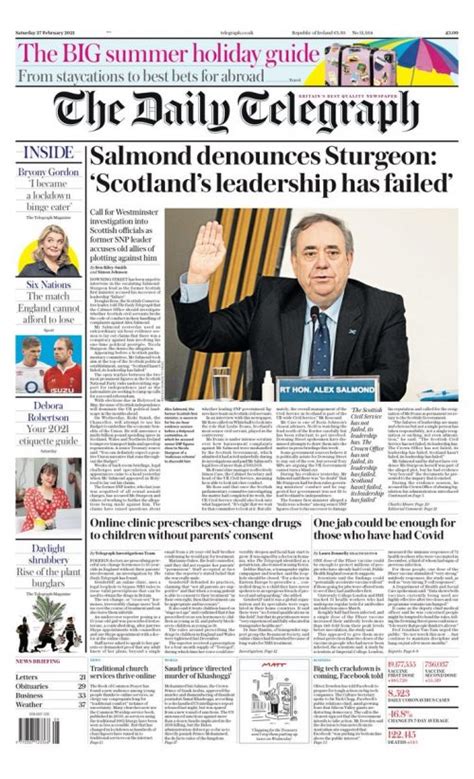 daily telegraph front page   february  tomorrows papers today