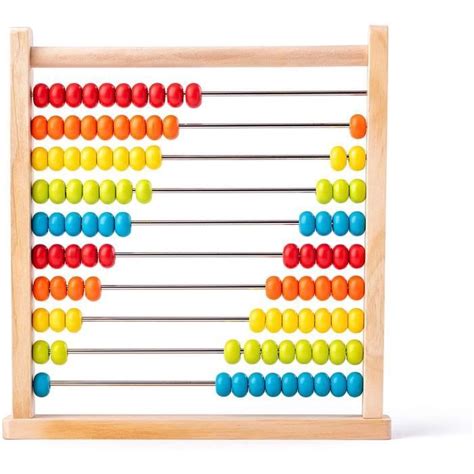 Woodyland Abacus Naturel Avec Perles Color Es Multicolore