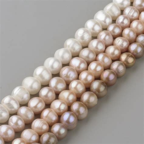 Natural Rose Color Pearl Beads | Grade A | Cultured Freshwater Pearls ...