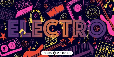 Electro Music Doodle Illustration Vector Download