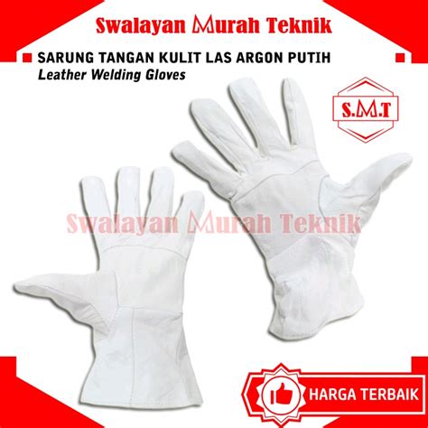 Jual Sarung Tangan Kulit Las Argon Putih Leather Welding Gloves