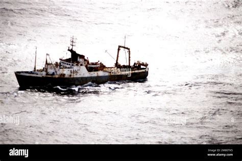 An Aerial Port Bow View Of A Soviet Deep Sea Salvage Vessel During