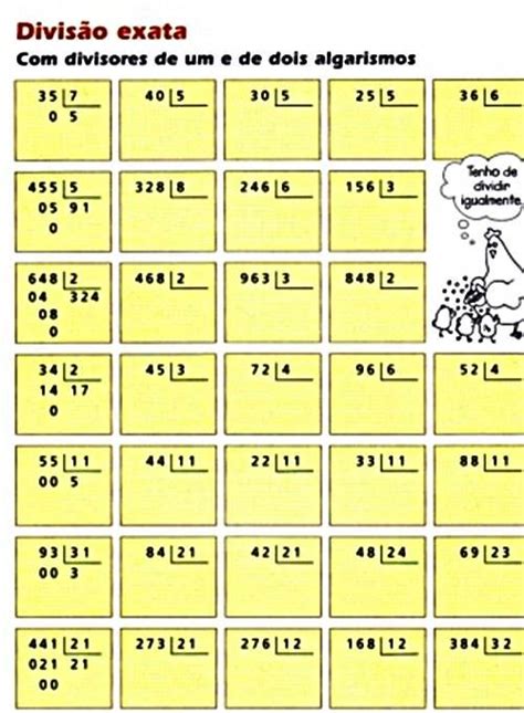 Exemplos De Divisões - Divisão - Passos, Termos e Cálculos | Atividades de álgebra, Divisão ...