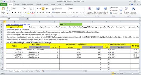 Planilla Excel Régimen De Información De Compras Y Ventas Af0