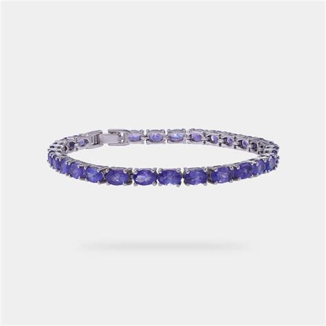 Carats Light Bv Violet Oval Shaped Tanzanite Bracelet Tennis