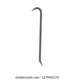 Crowbar Silhouette Isolated Over White Background Stock Illustration ...