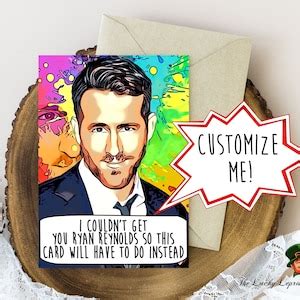 Ryan Reynolds Birthday Card, Funny Birthday Card, - Etsy