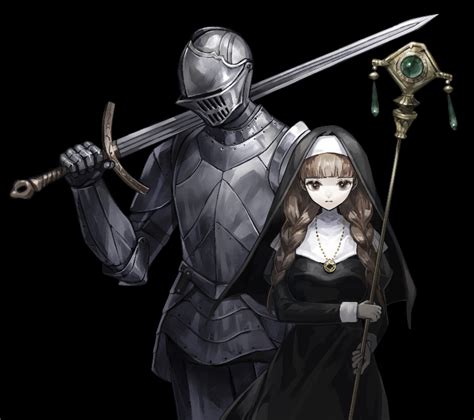 Safebooru 1girl 1other Ambiguous Gender Armor Black Background