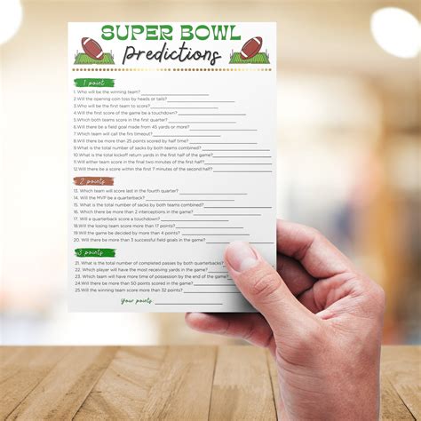 Superbowl Predictions Superbowl Party Games Game Day Predictions ...