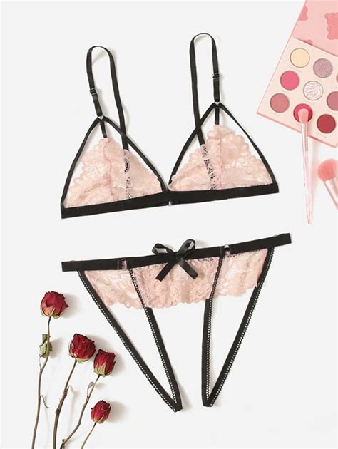 Classic Sexy Floral Lace Lingerie Set Shein Usa