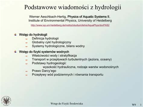 Ppt Podstawowe Wiadomo Ci Z Hydrologii Powerpoint Presentation Free