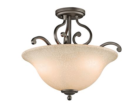 Camerena 3 Light Semi Flush Ceiling Light In Olde Bronze Semi Flush Lighting Semi Flush