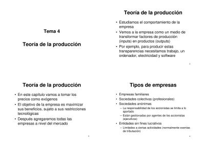 Teor A De La Producci N