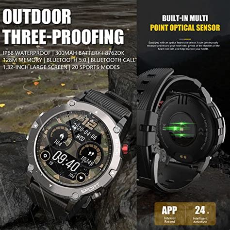 Military Smart Watch For Men Call Receive Dial Outdoor Waterproof